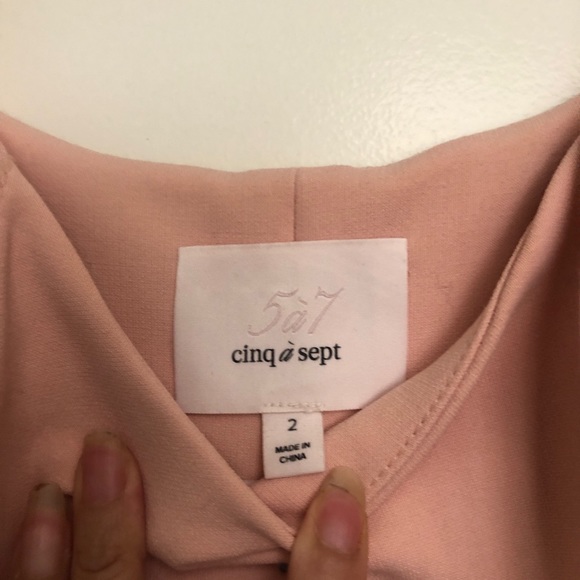 Cinq a Sept | Jeanette Asymmetrical Dress- Pinkish Peach | Sz2 - Picture 7 of 10